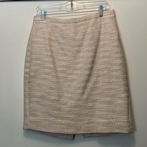 J. Crew The Pencil Skirt, peach tweed, size 8
